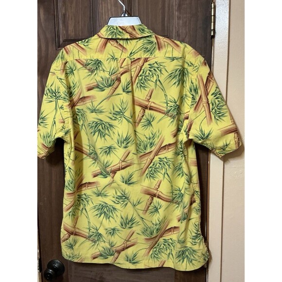 Other - Vintage Polo Sport Ralph Lauren Shirt Men's Medium Button Up Bamboo Print Yellow